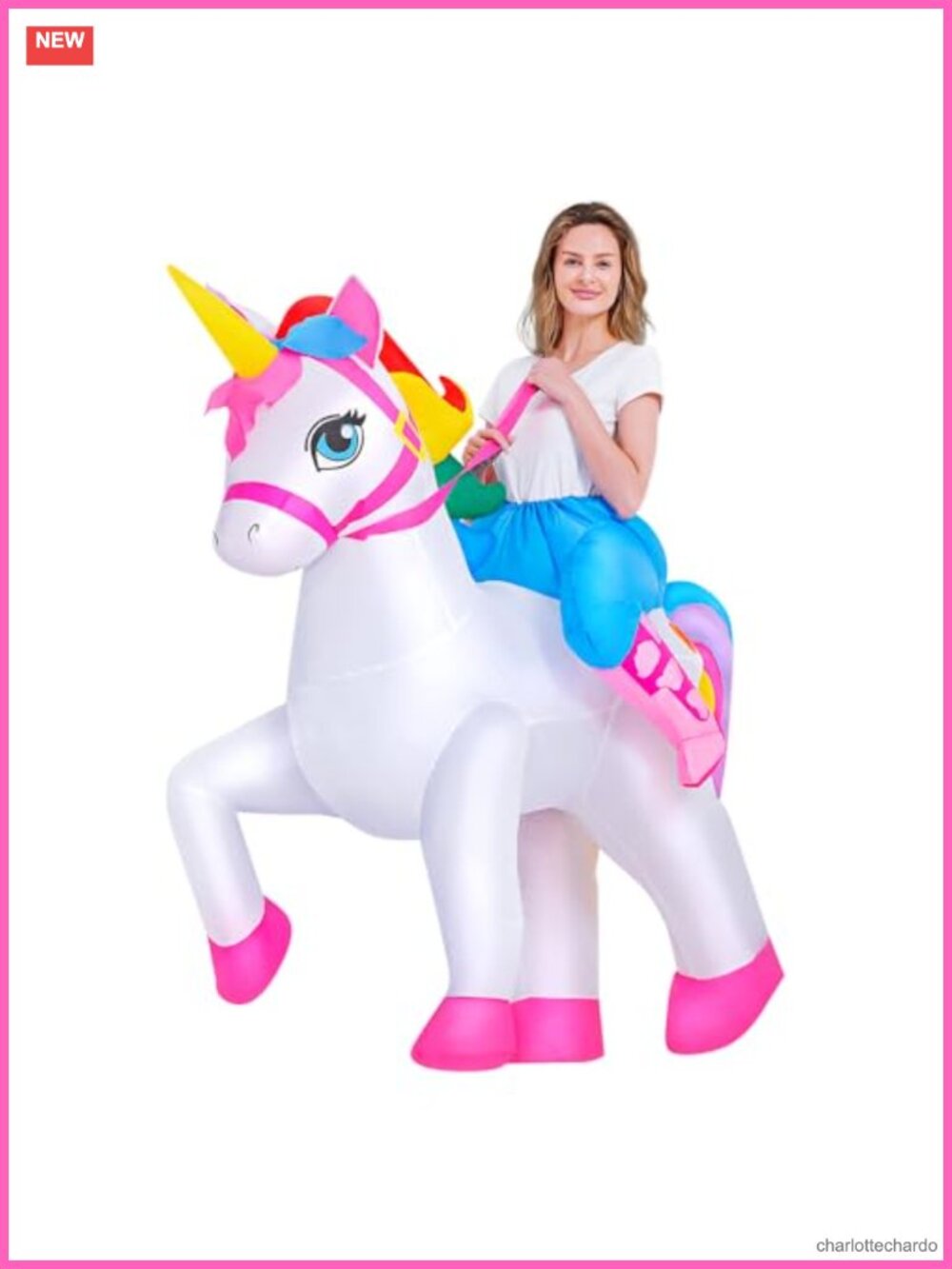 Inflatable Unicorn Costume Adult Full Body Blow Up Halloween Cosplay Party Suit